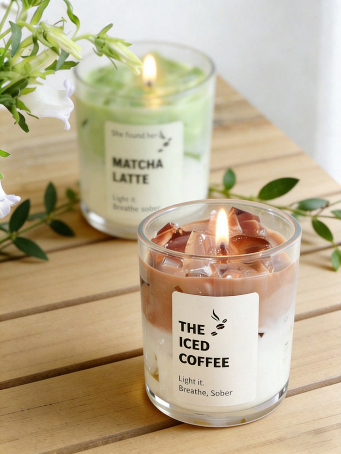 Home Fragrance Fillers - 1/2개입 신제품 젤리 향초 (말차/아이스 커피,